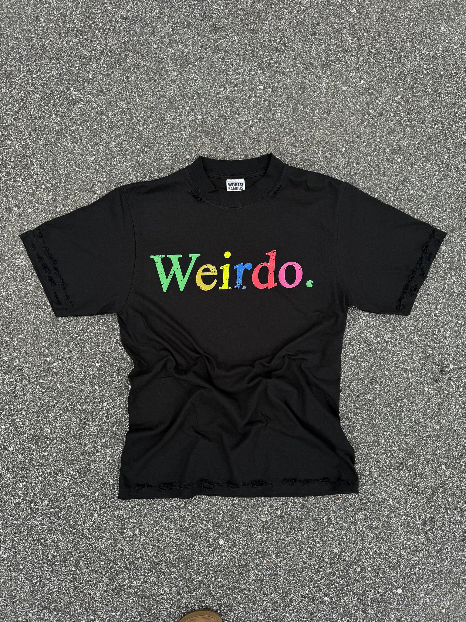 Times New Roman Multi Color Heavyweight Tshirt (Acid Wash Black)
