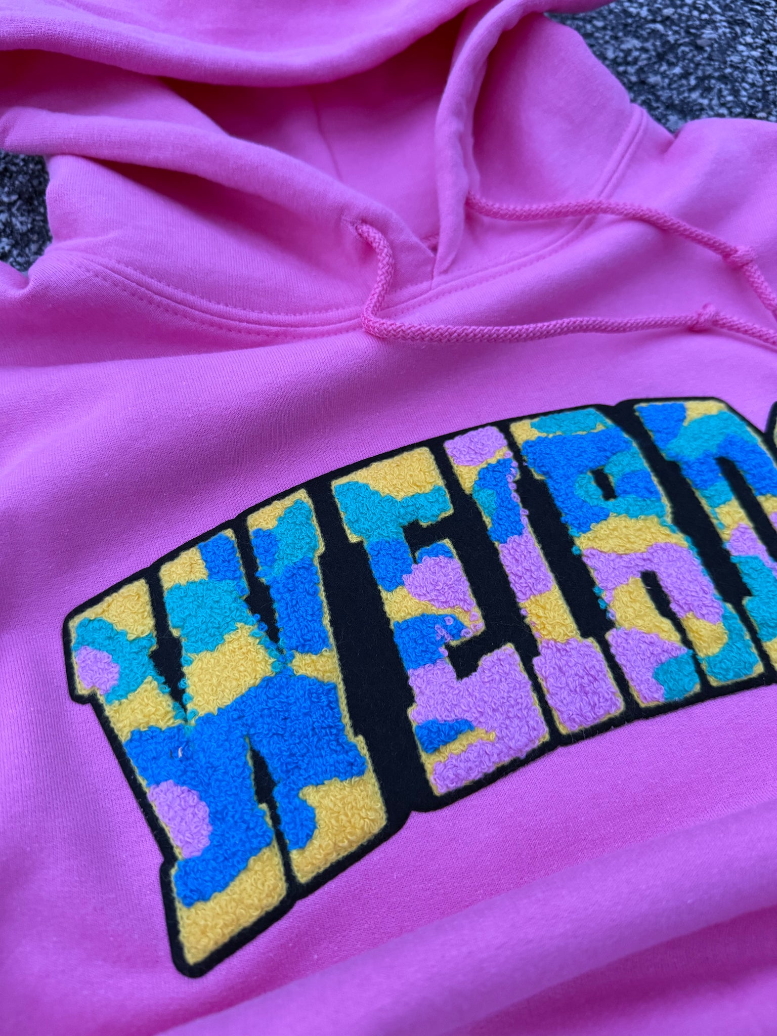 Colorful Camo 1.0 Patch Hoodie (Pink)