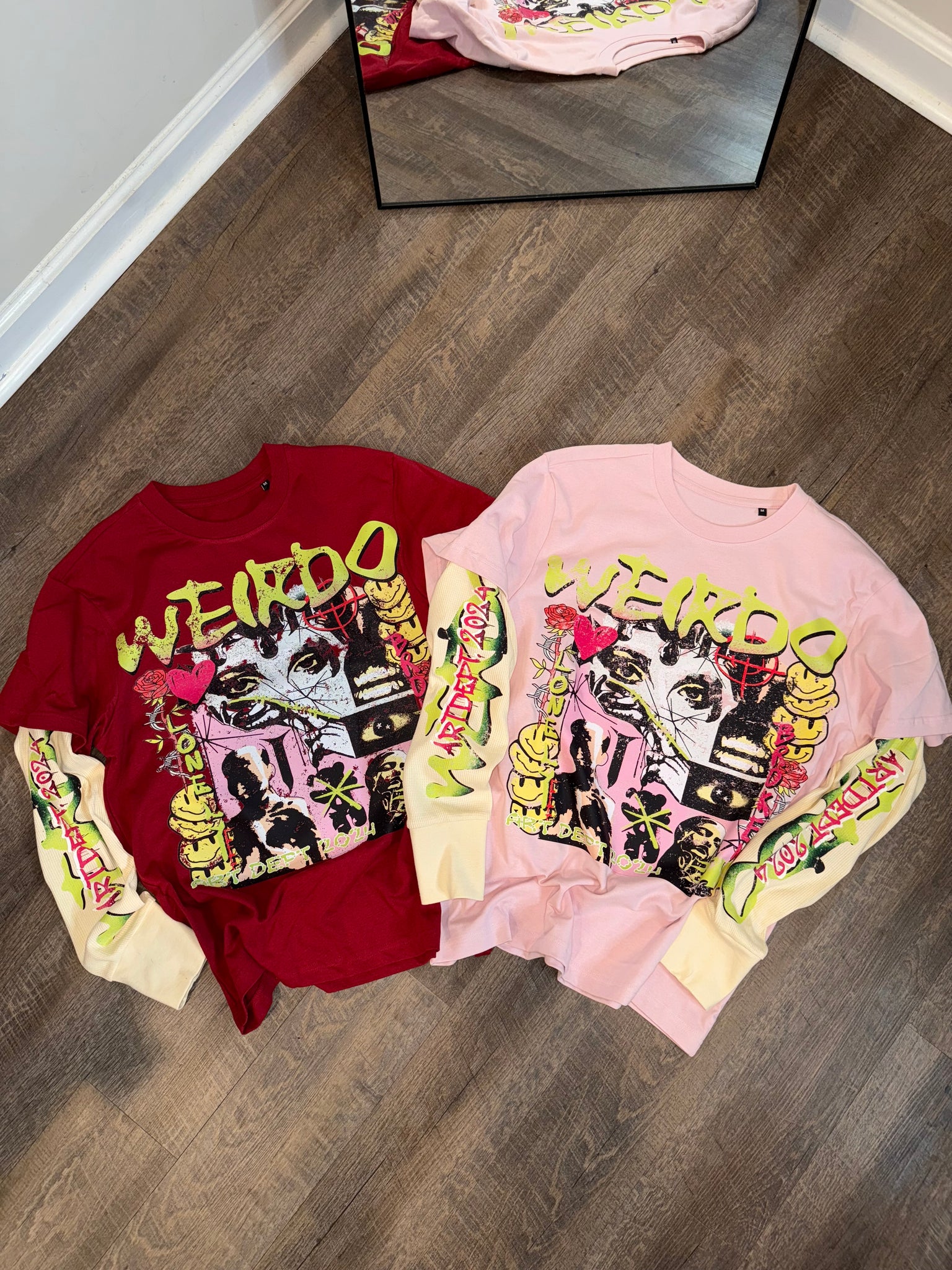 Lonely/Broken skateboard long-sleeve (Pink)