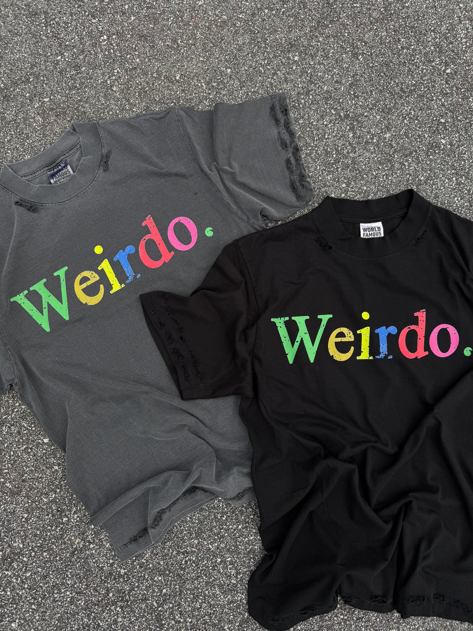 Times New Roman Multi Color Heavyweight Tshirt (Acid Wash Black)