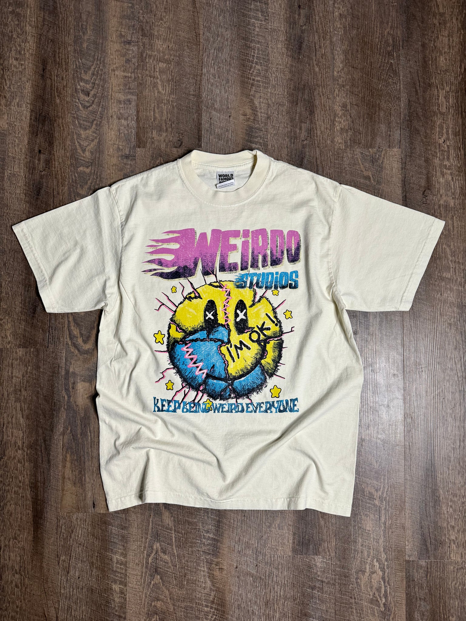 Weirdo Studios Heavyweight T-Shirt (Cream) - The WEiRDO Studio