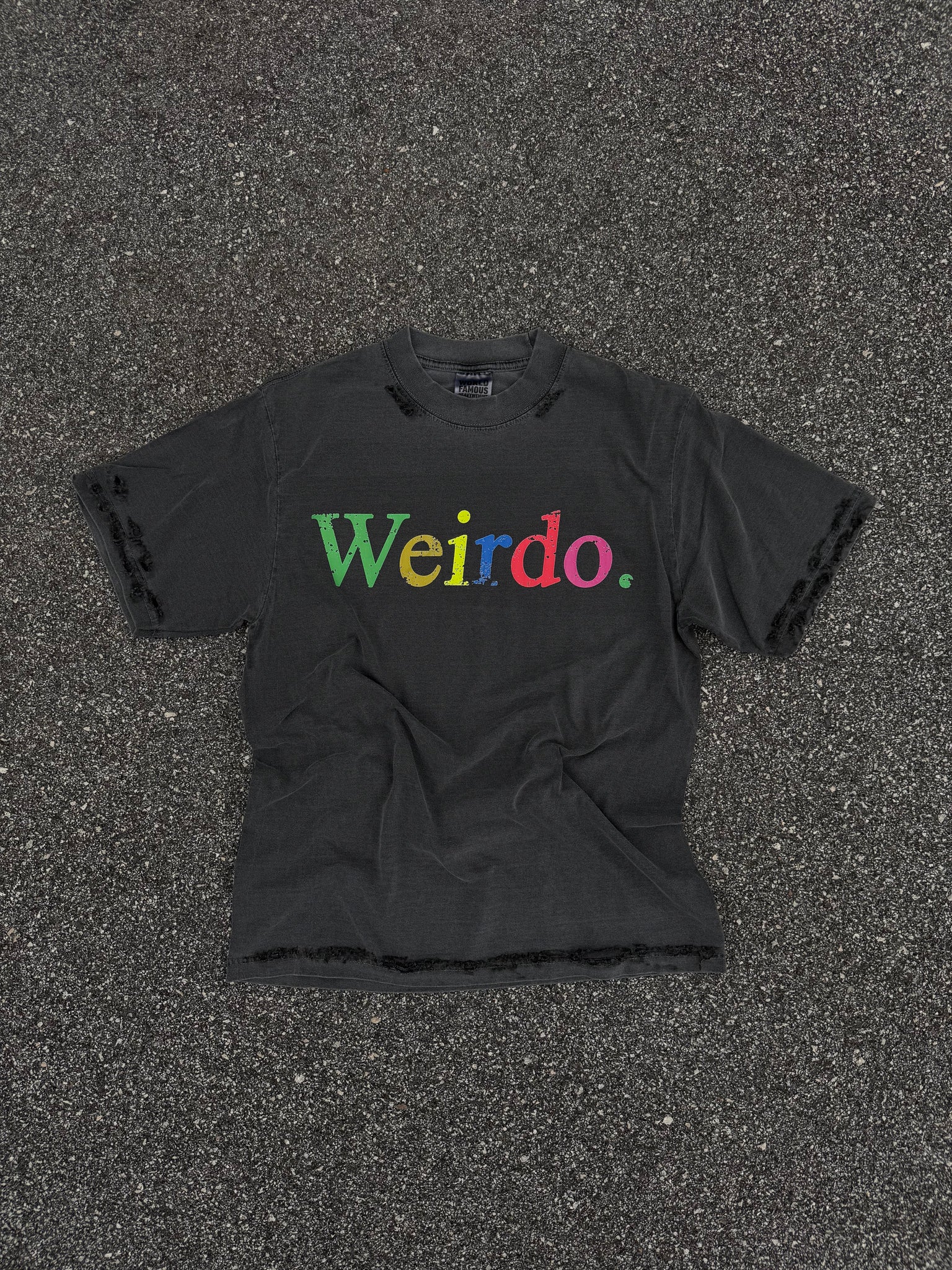 Times New Roman Multi Color Heavyweight Tshirt (Acid Wash Grey)