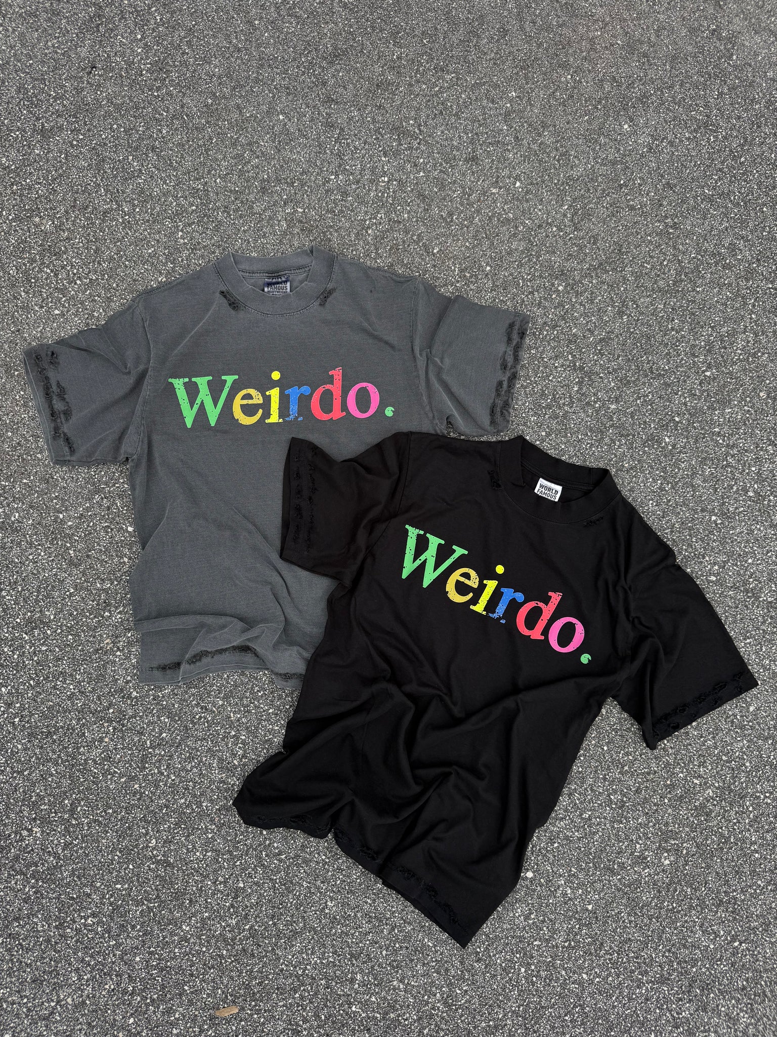 Times New Roman Multi Color Heavyweight Tshirt (Acid Wash Black)
