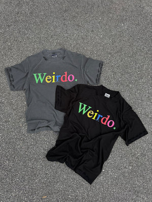 Times New Roman Multi Color Heavyweight Tshirt (Acid Wash Black)