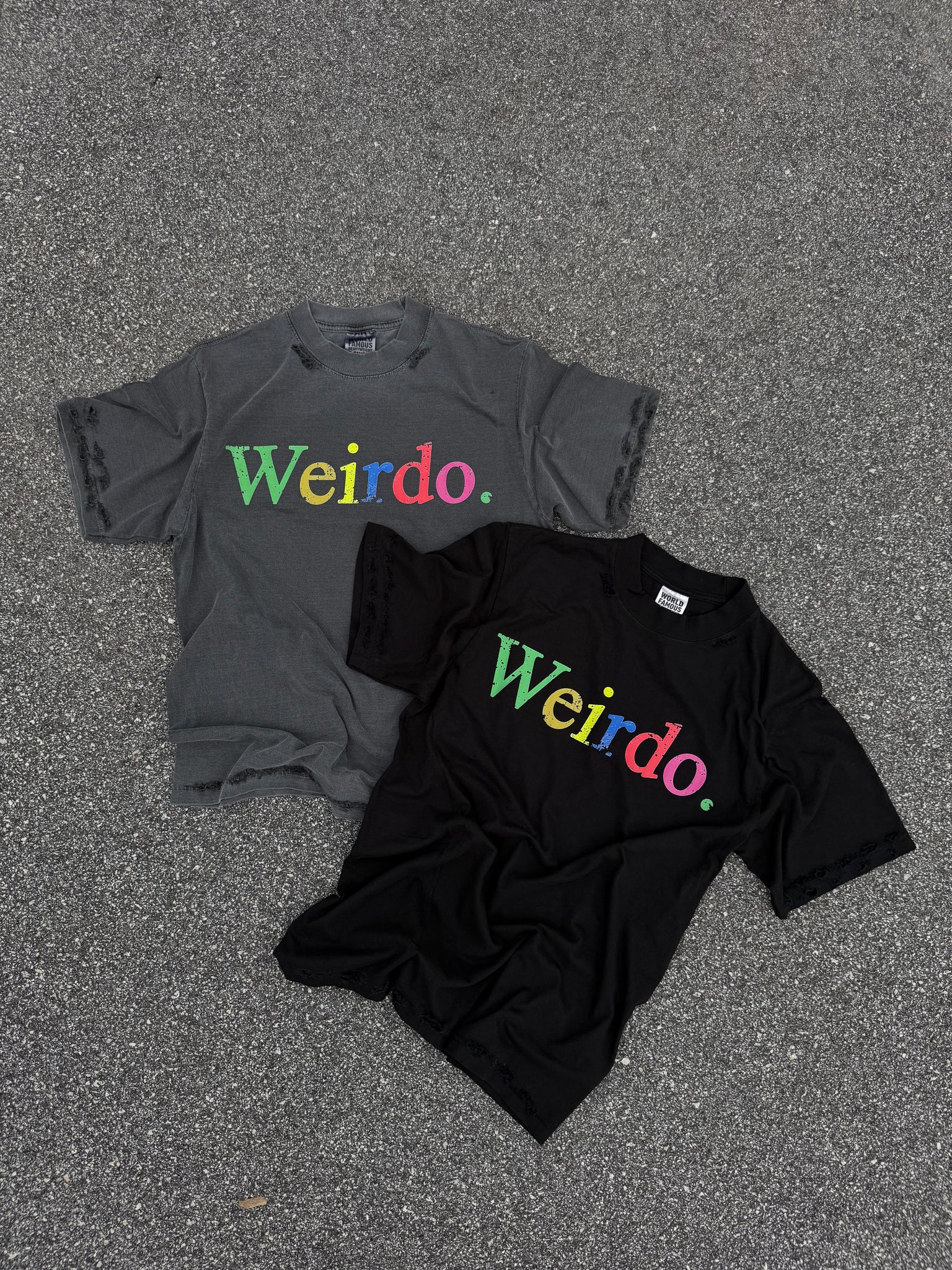 Times New Roman Multi Color Heavyweight Tshirt (Acid Wash Grey)
